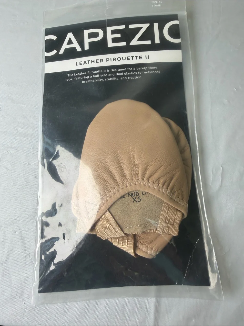 Women’s Capezio Leather Pirouette II Half Sole - Nude XS